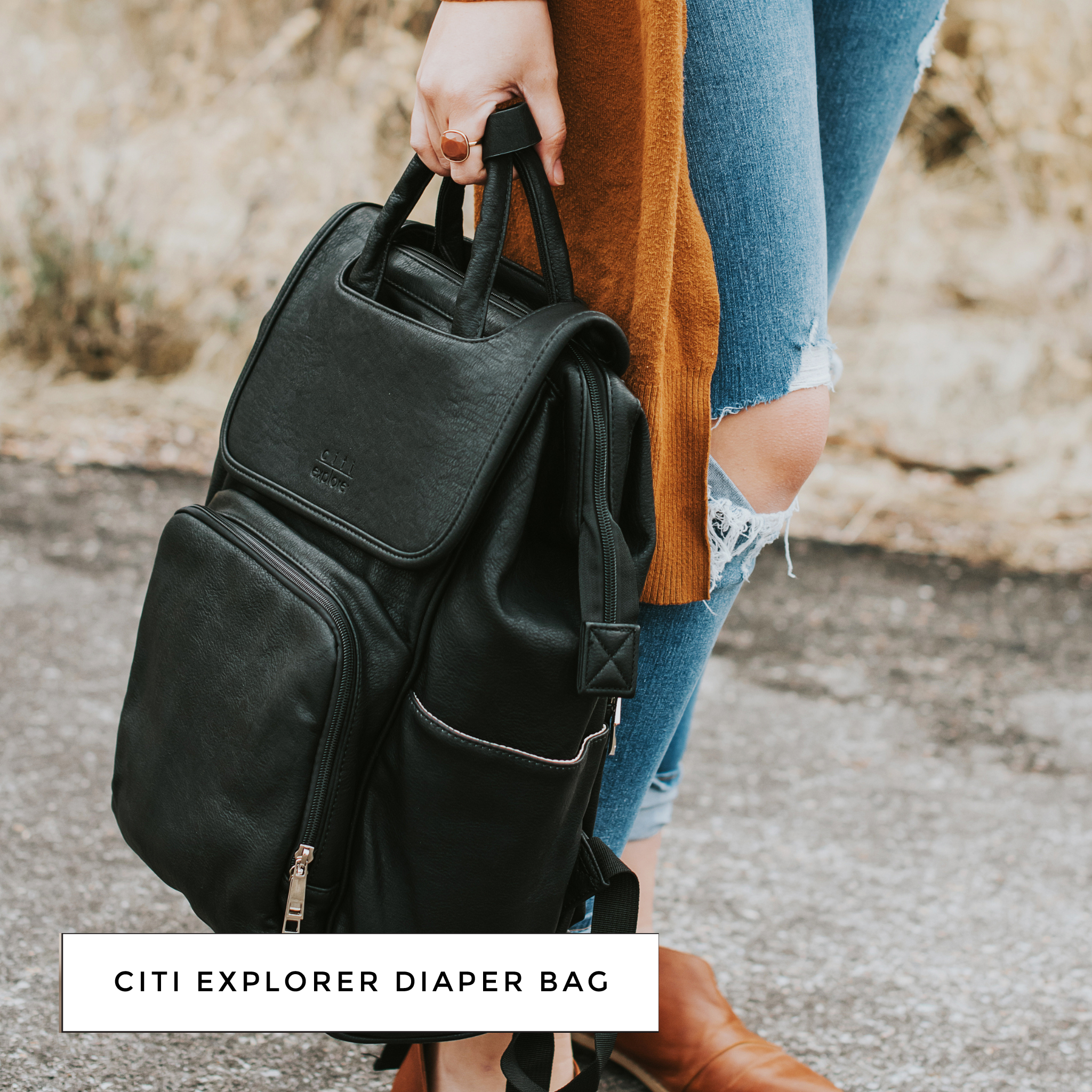 city quilted faux leather diaper backpack Best Bag in Vintage Tan Citi Collective go top handle Nuna BMW Essential Bag Element