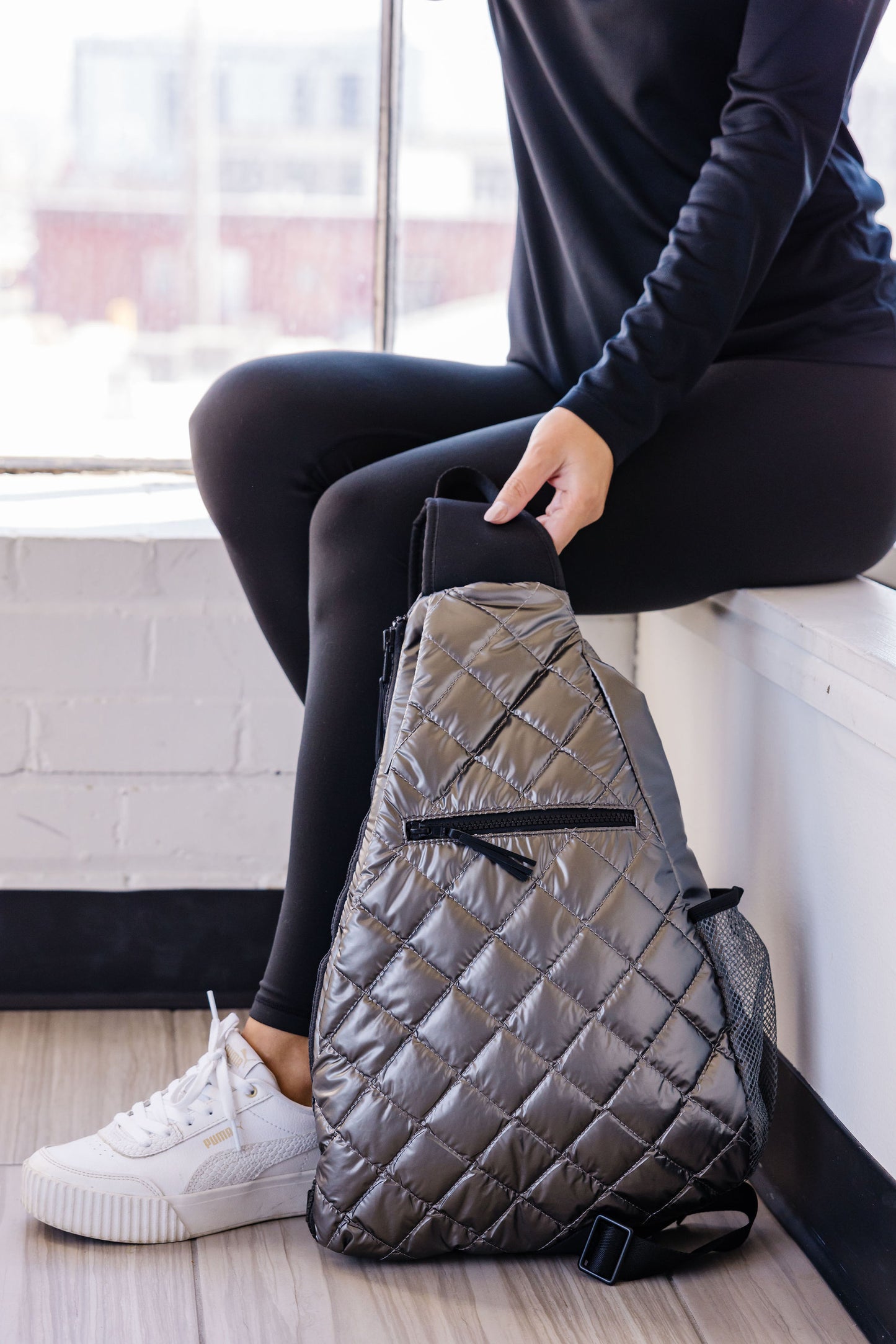 Veranda Sling Backpack- Gun Metal
