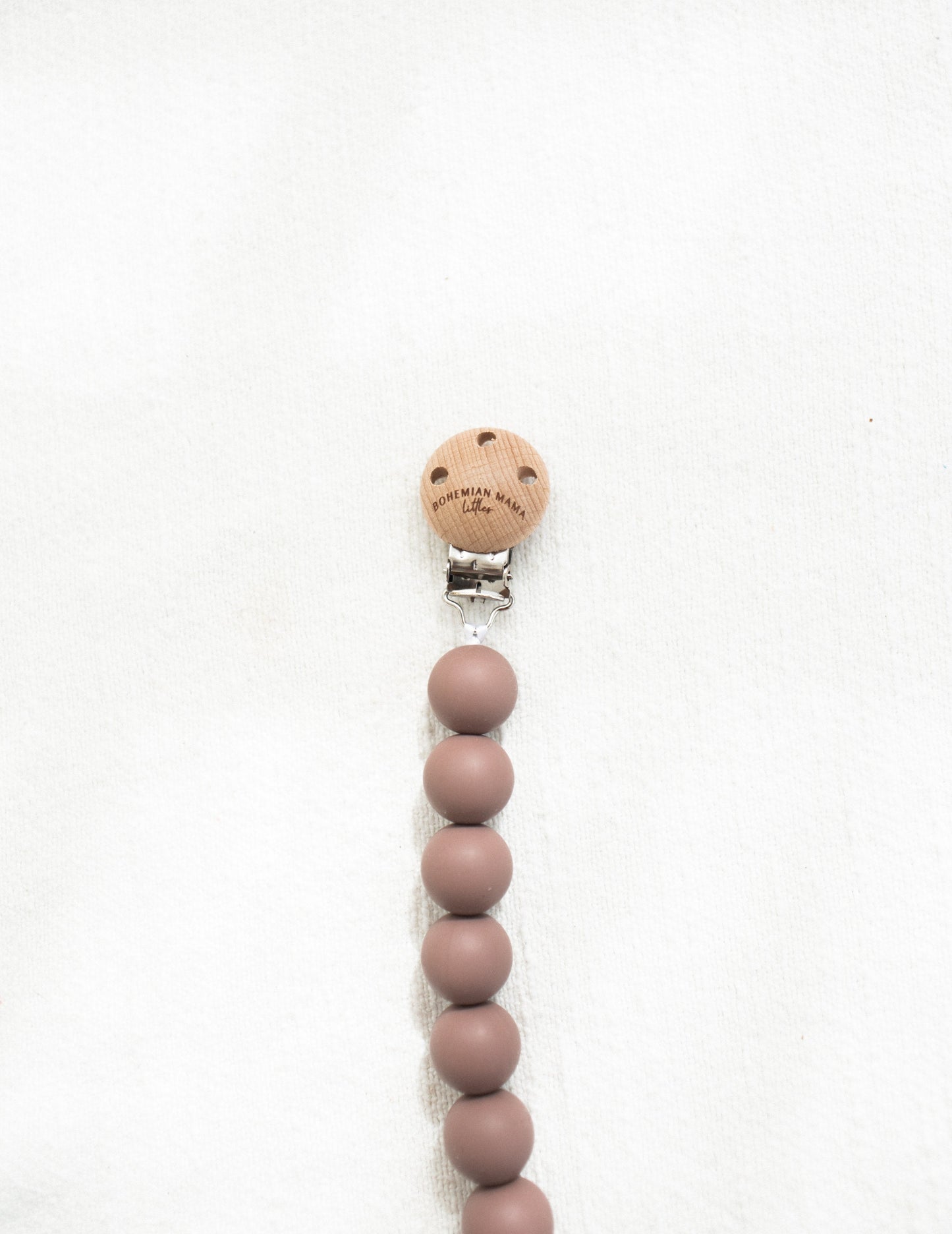 Bohemian Mama Littles Pacifier Clip - Burlwood by Bohemian Mama