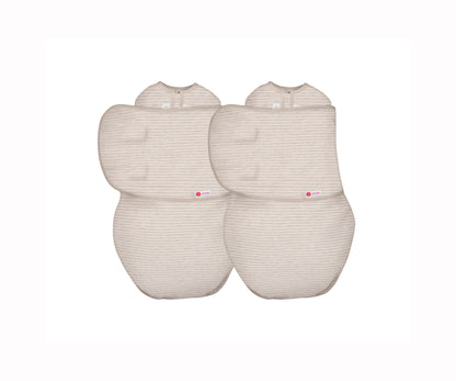 *Organic* Swaddle Wrap Bundle | Heathered Oatmeal Stripe by embé®
