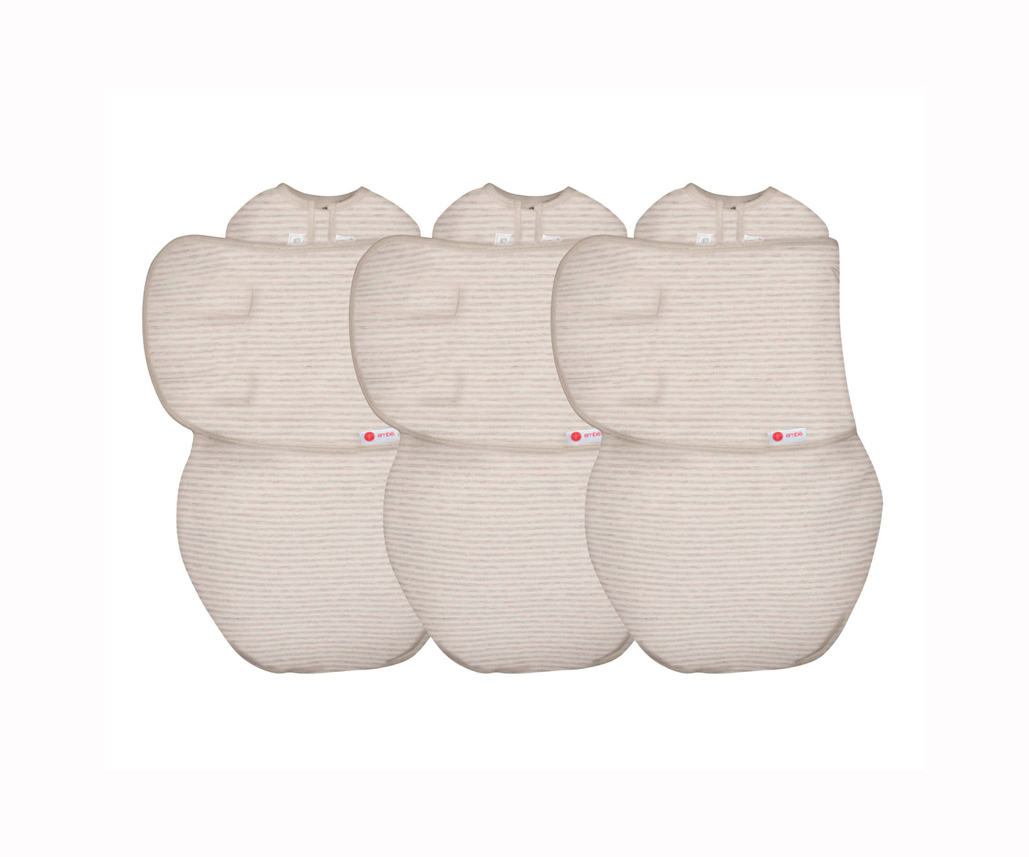 *Organic* Swaddle Wrap Bundle | Heathered Oatmeal Stripe by embé®