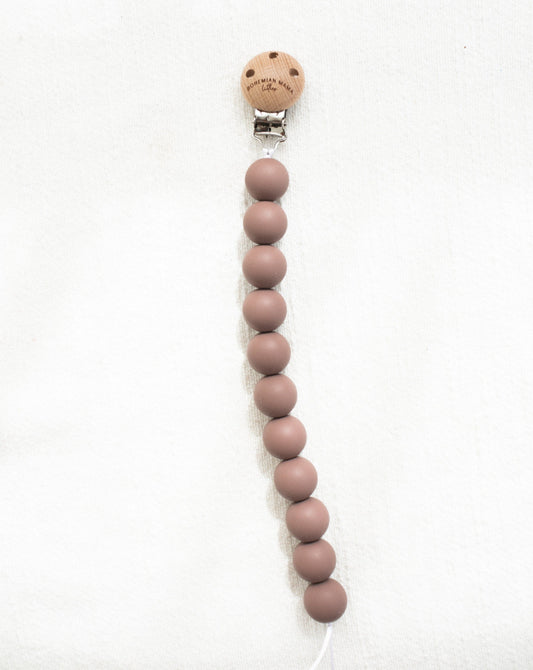 Bohemian Mama Littles Pacifier Clip - Burlwood by Bohemian Mama