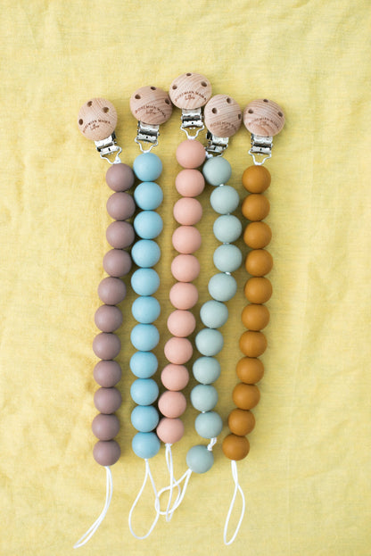 Bohemian Mama Littles Pacifier Clip - Burlwood by Bohemian Mama