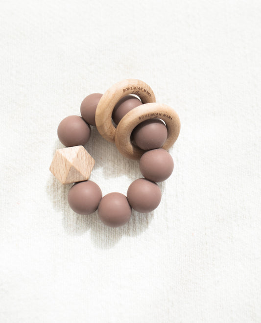 Bohemian Mama Littles Titan silicone teething toy - Burlwood by Bohemian Mama