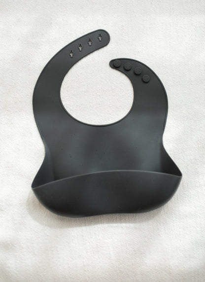 Bohemian Mama Littles Baby Silicone Bib - Speckled Dark Grey by Bohemian Mama