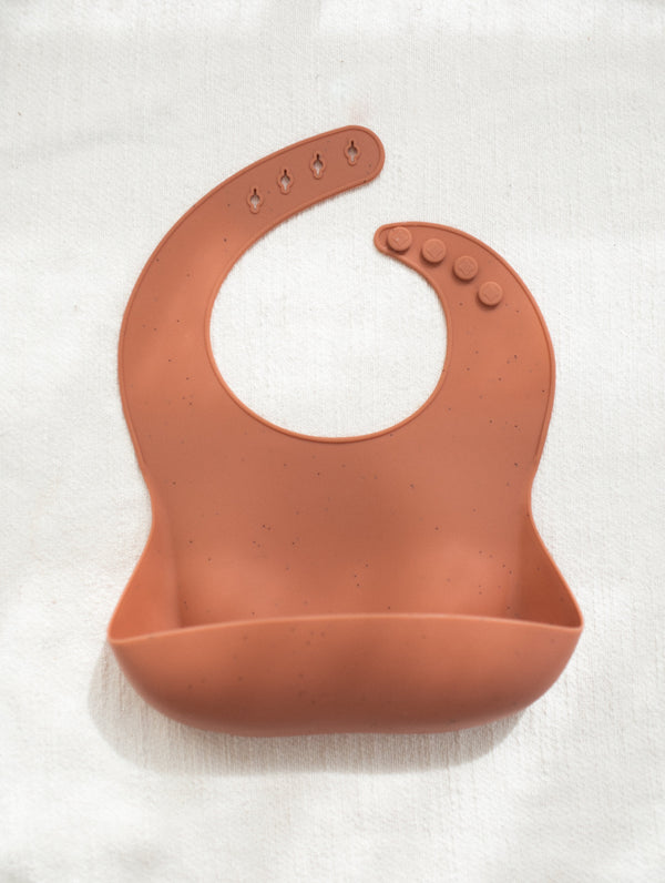 Bohemian Mama Littles Baby Silicone Bib - Speckled Cotta by Bohemian Mama