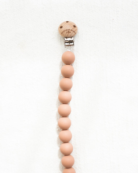 Bohemian Mama Littles Pacifier Clip - Cotta by Bohemian Mama