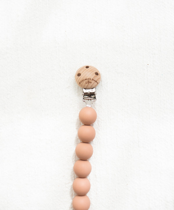 Bohemian Mama Littles Pacifier Clip - Cotta by Bohemian Mama