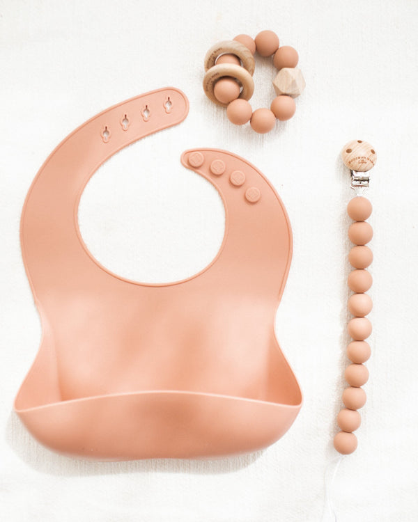 Bohemian Mama Littles Baby Silicone Bib - Cotta by Bohemian Mama