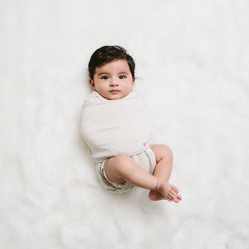 *Organic* Swaddles | Heathered Oatmeal Stripe by embé®